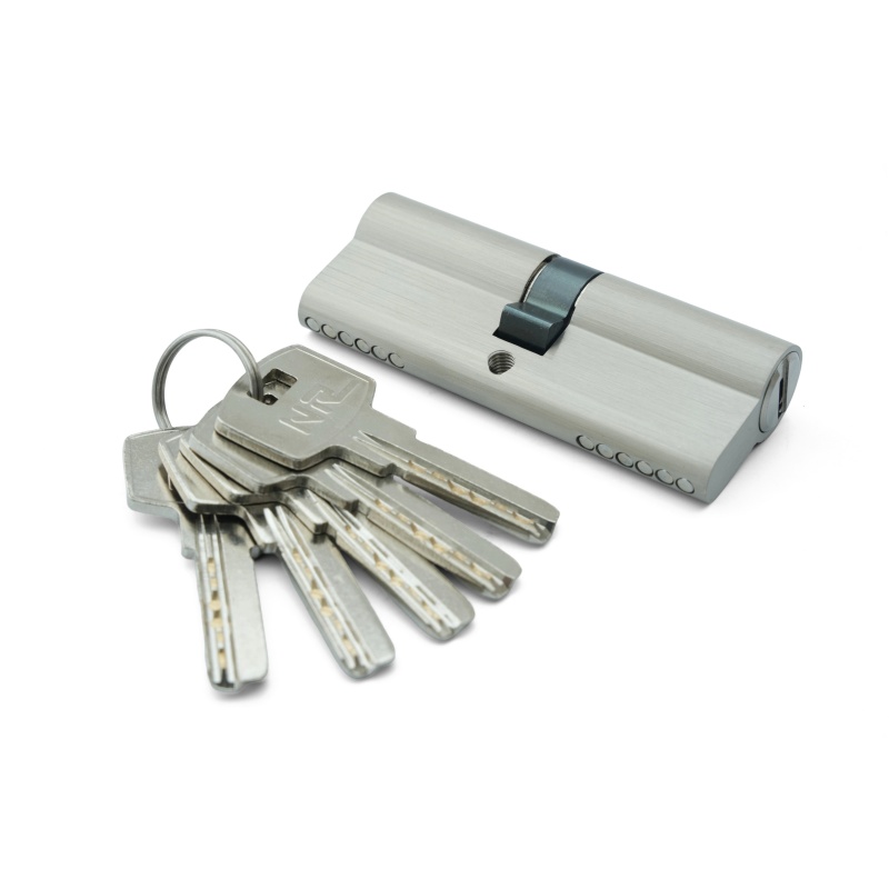 Brushed Nickel Double Open Lock Cylinder
