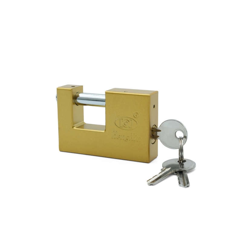 Brass-plated rectangular lock